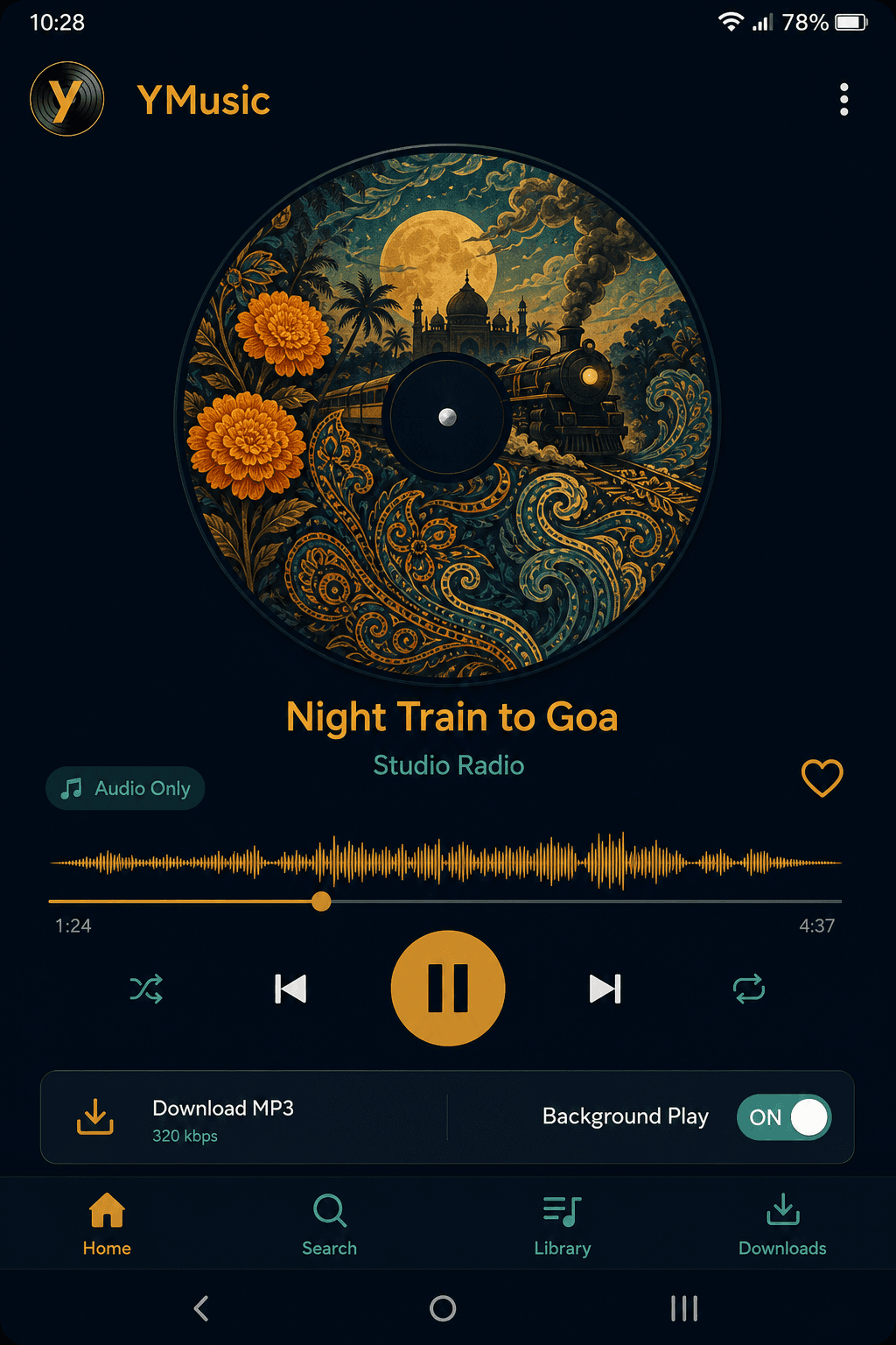Now playing with background play and audio-only